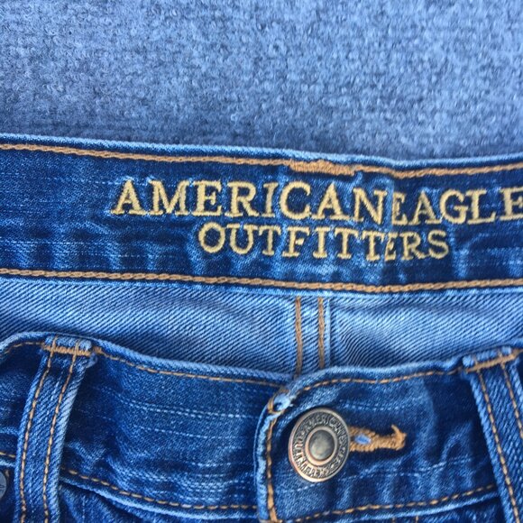 American Eagle Jeans Mens Size 33 Original Straight Lightly Distressed - Picture 12 of 15
